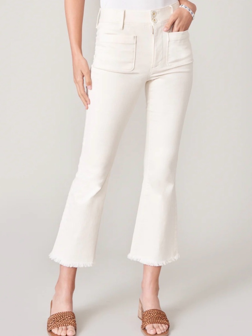 Spartina 449 Buttercream High-Rise Cropped Flare Jeans - Size 6